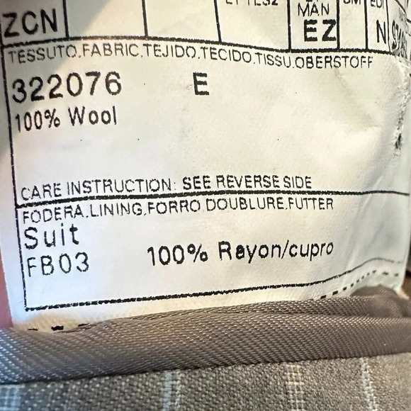 Ermenegildo Zegna Taupe White Pinstripe Blazer Jacket Suit Sport Caoat Size 54R - Picture 14 of 14